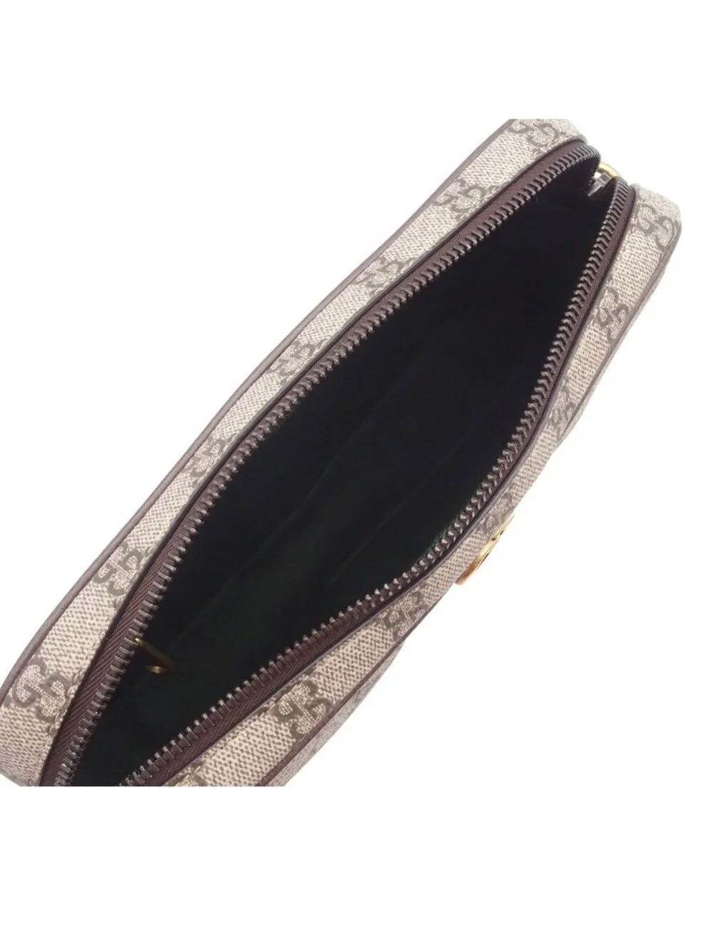 Gucci Ophidia Small Cross Belt Bag ‎ Beige Dark Brown GG Supreme Canvas 2-Way